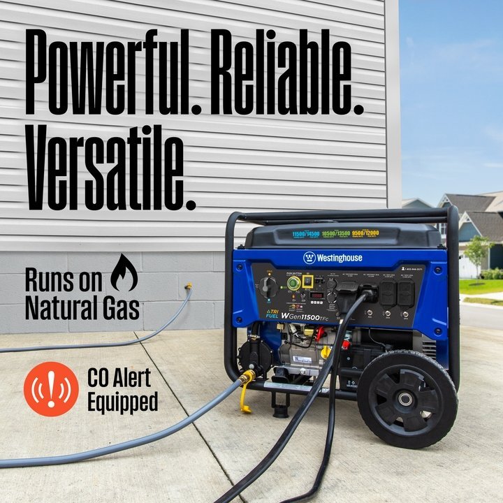 Westinghouse WGen11500TFc 11500-Watt Tri-Fuel Portable Generator - Image 2