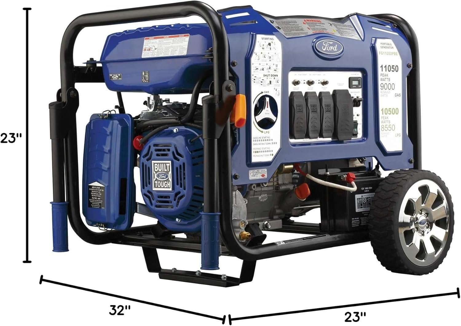 Ford 11,050 Watt Dual Fuel Portable Generator FG11050PBE - Image 3