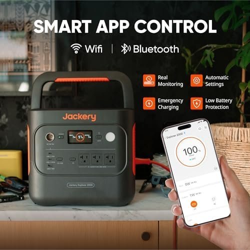 Jackery Explorer 2000 v2 Portable Power Station, 2042Wh LiFePO4 Home Backup Battery, 2200W Solar Generator, USB-C PD 100W Fast Charging for Emergencies, Power Outages, Camping(Solar Panel Optional) - Image 5
